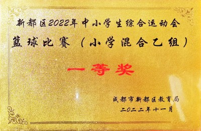 新都區2022年中小學綜合運動會籃球比賽一等獎（混合乙組）